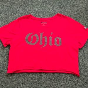 Champion women’s red Ohio State cropped tee shirt size medium